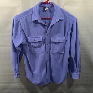 Vtg Early Winters Long Sleeve Button Up Blue Soft Fleece Shirt / No Sz See Pics